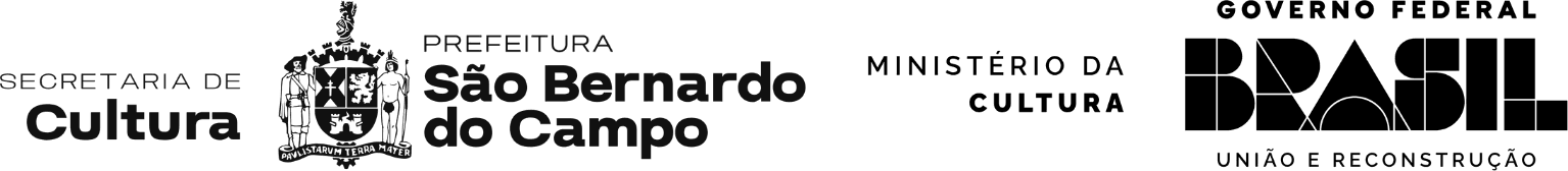 Logos da Secretaria de Cultura da Prefeitura de São Bernardo do Campo e do Ministério da Cultura, Governo Federal