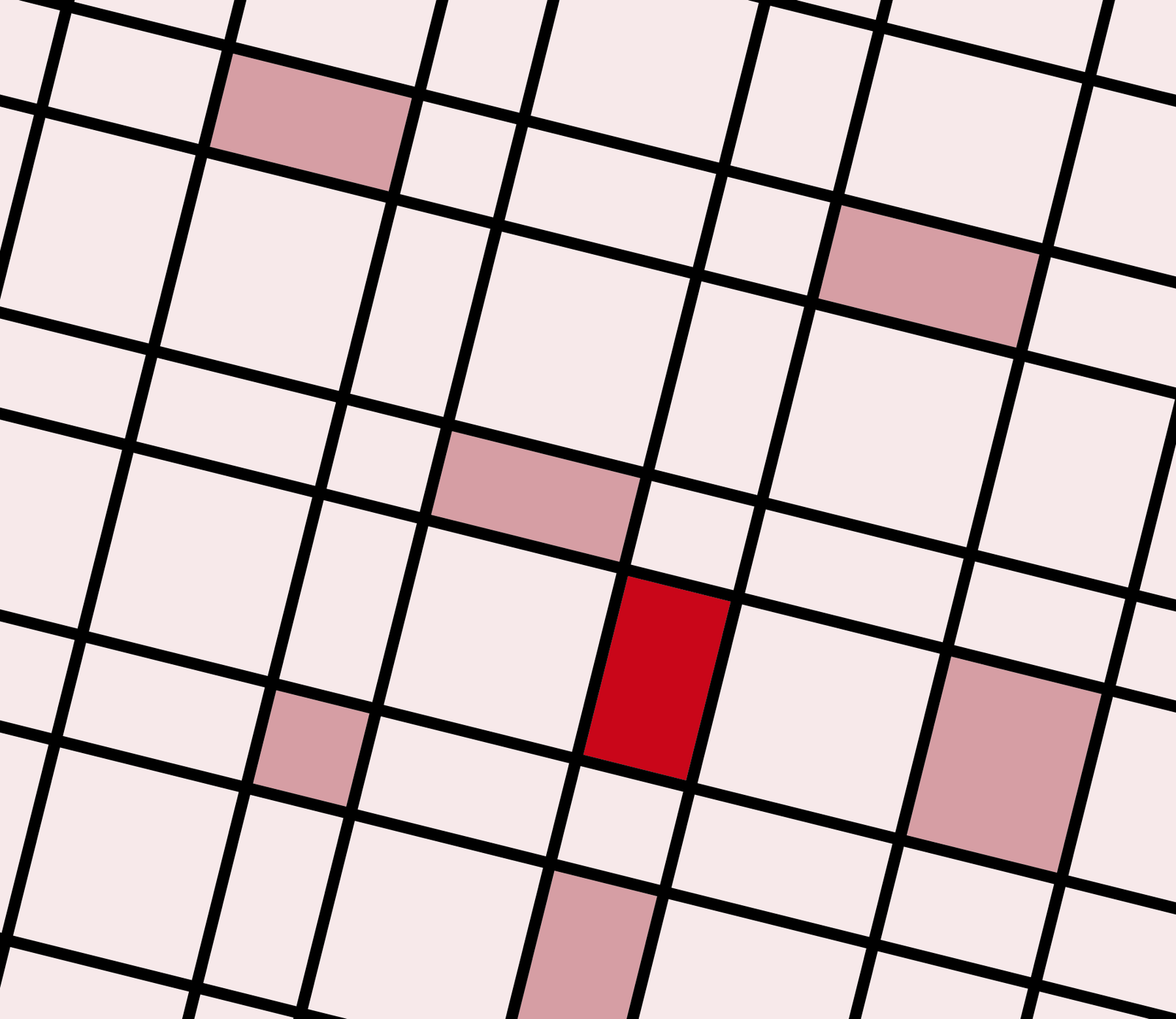 Ilustração do Polo Paraisópolis: grade urbana miúda e irregular, em outro ângulo, com quarteirões em rosa e um em vermelho; a lente circular inverte as cores no encontro com o outro polo.